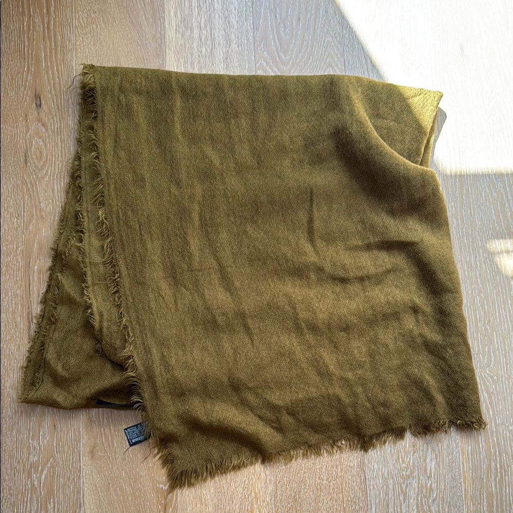 Zara Tan and Gold Wrap Lightweight Frayed Edge